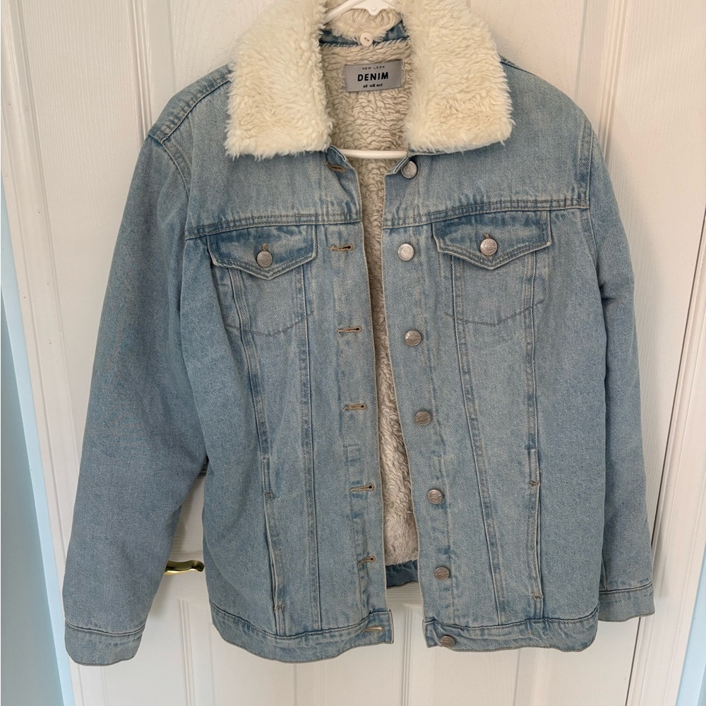 New Look Light Blue Jean Jacket with Cream Collar